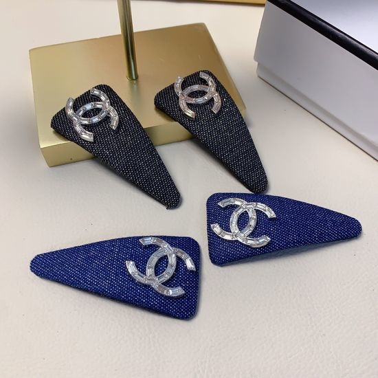 Chanel Denim Rhinestone Hair Bobby Pins Set