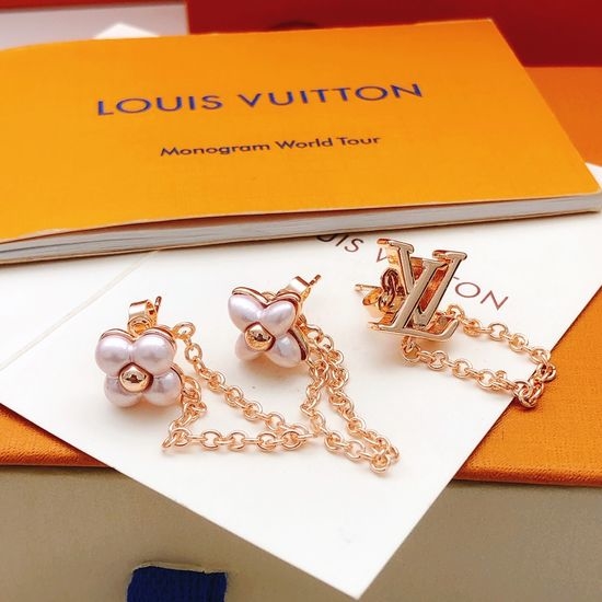 Louis Vuitton LV Pink Flower Three in One Stud Earrings