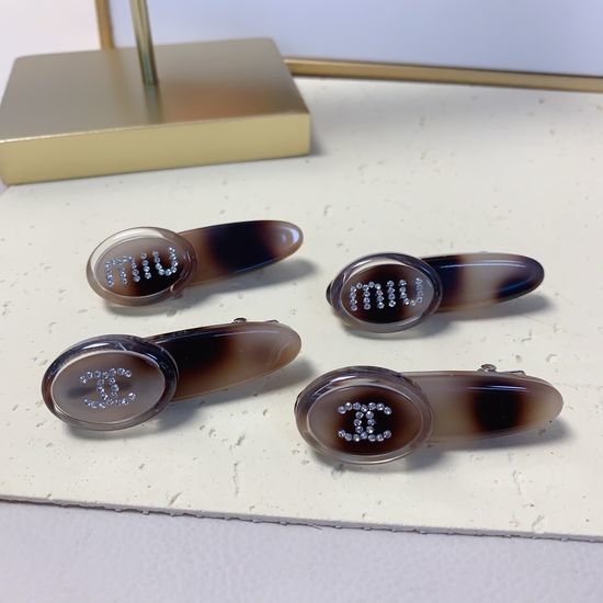 Chanel Acetic Acid Hair Clips Pair