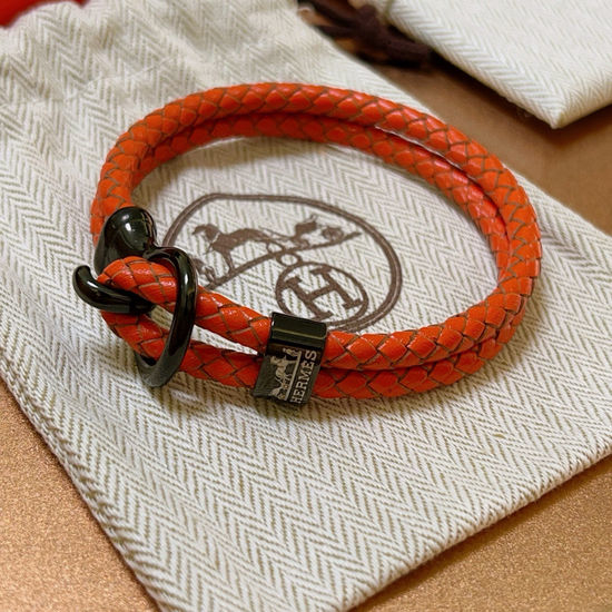 Hermes Handmade Cowhide Vintage Style Bracelet
