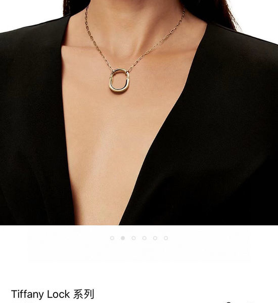 Tiffany & Co. U Shape Lock Pendant Necklace Classic Exquisite Craft