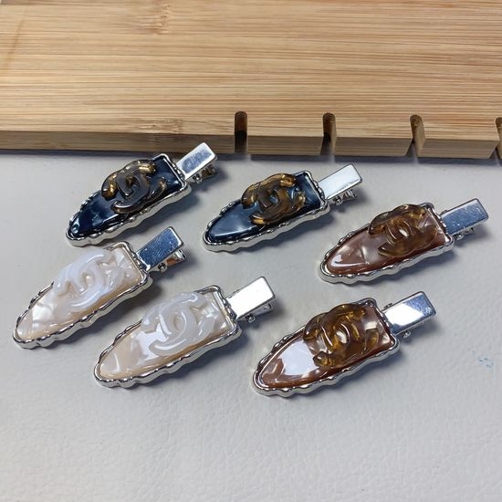 Chanel Classic Logo Hair Barrettes Pair