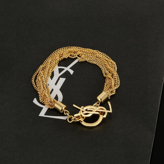 Yves Saint Laurent YSL Multi Layer Chain Bracelet