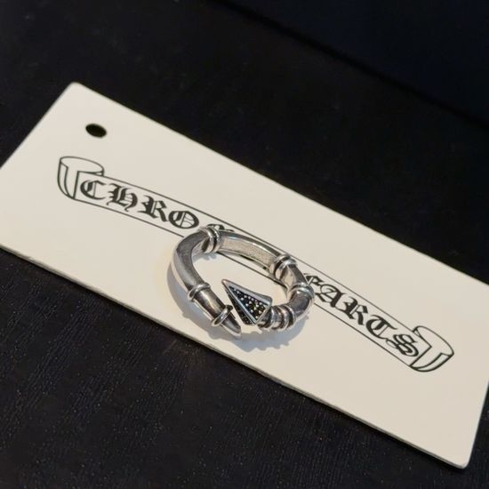 Chrome Hearts Vintage Open Ring with Cross and Floral Pattern
