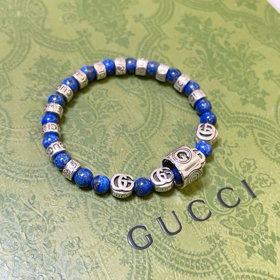 Gucci Natural Lapis Lazuli Crystal Bracelet, Elegant Choice