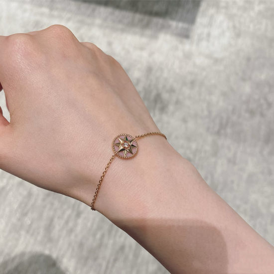 Christian Dior CD Pink Mother of Pearl Compass Bracelet