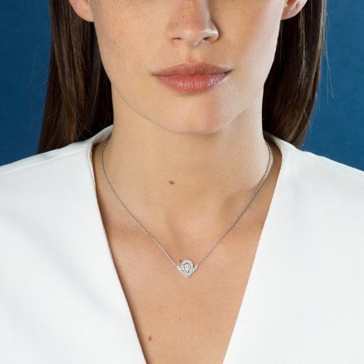 Chaumet V-Shaped White Diamond Drop Necklace