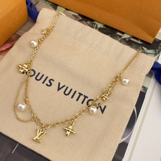Louis Vuitton LV Green Bead Tassel Adjustable Necklace