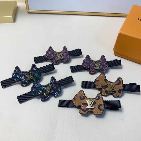 Louis Vuitton LV Titanium Steel Logo Hair Clips