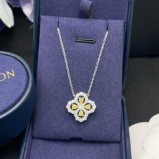 Harry Winston Yellow Marquise Diamond Silver Necklace