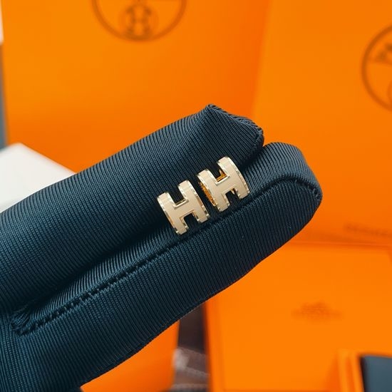 Hermes Mini Rose Gold Stud Earrings
