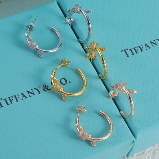 Tiffany & Co. Half Diamond Knot Dangle Earrings