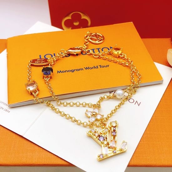 Louis Vuitton LV Double Layer Color Diamond Bracelet