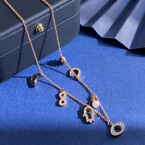 Swarovski Multi Pendant Tassel Adjustable Necklace