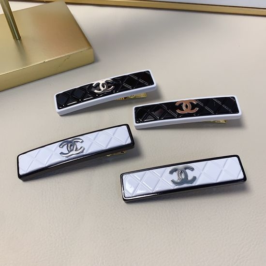 Chanel Quilted Pattern Side Hair Clip Set