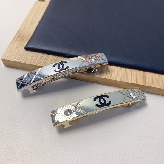 Chanel Titanium Steel Plaid Hair Clip