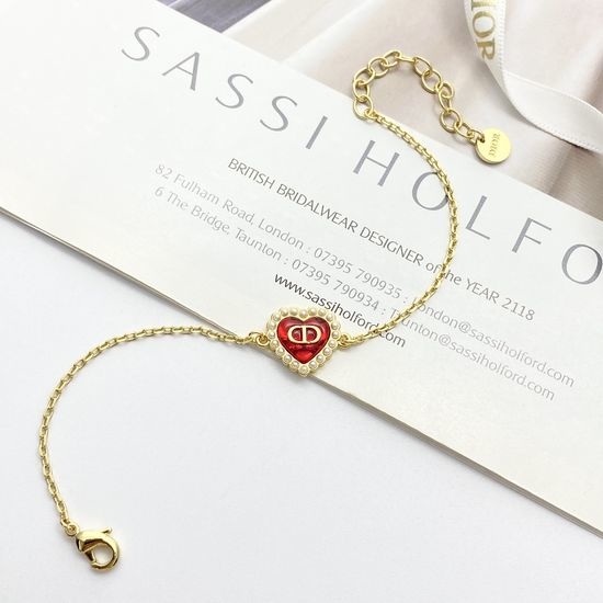 Christian Dior CD Burgundy Love Pearl Bracelet