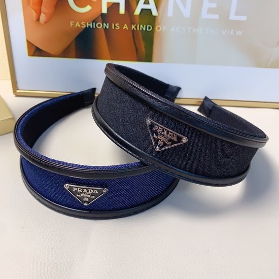 Prada Wide Denim Luxurious Style Hair Hoop