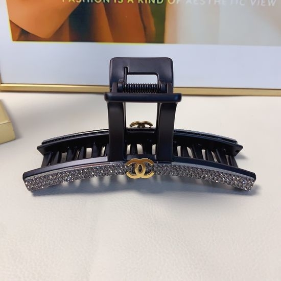 Chanel Rhinestone Titanium Steel Logo Hair Clip
