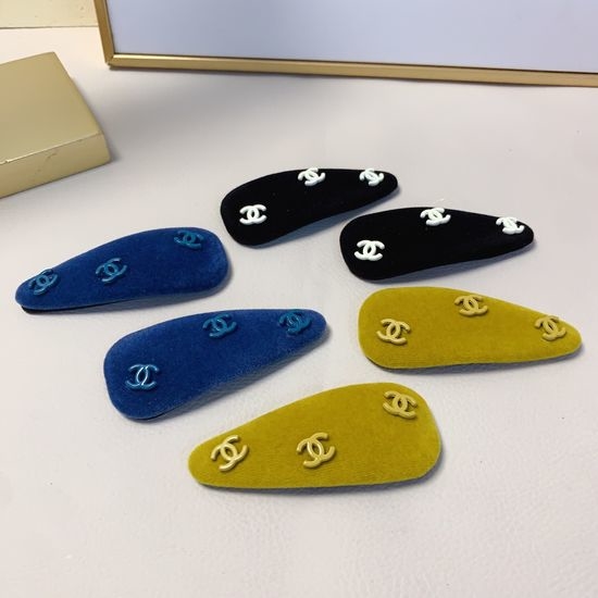 Chanel Velvet Logo Hair Clips Set
