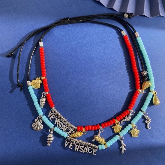 Versace Vintage Tassel Beaded Necklace