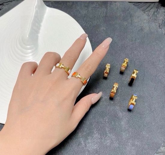 Hermes Colorful 18k Gold Plated Ring