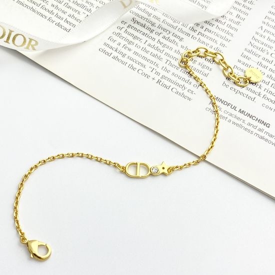 Christian Dior CD Letter Stitching Rhinestone Bracelet