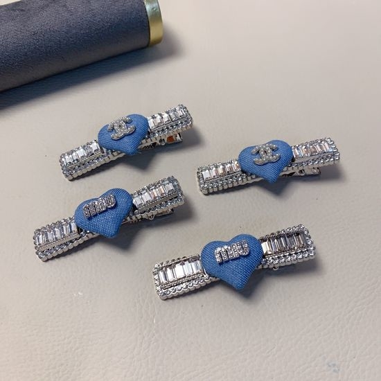 Miu Miu Heart Shaped Rhinestone Hair Clips