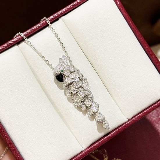 Cartier Zircon Parrot Pendant Necklace