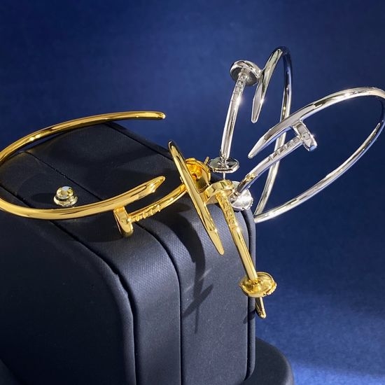 Cartier Punk Style Large C-shaped Hoop Earrings