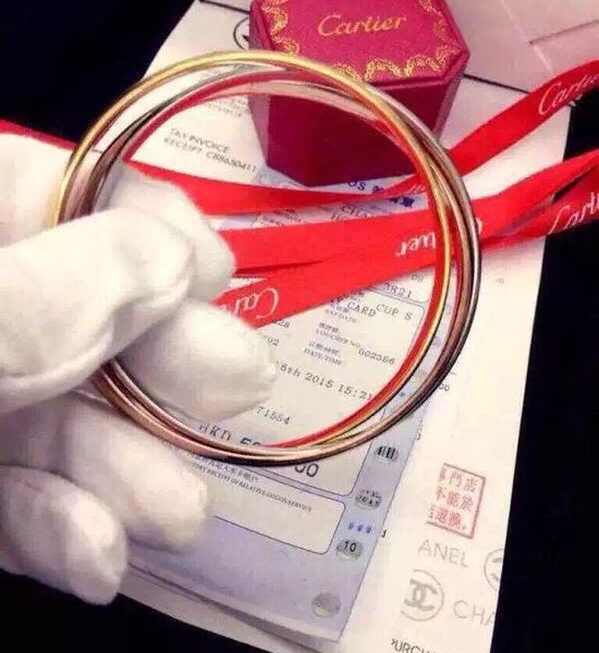 Cartier Tri Color Intertwined Cuff Bracelet