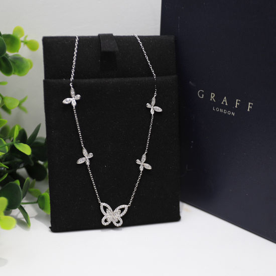 Graff Butterfly Design Adjustable Silver Necklace