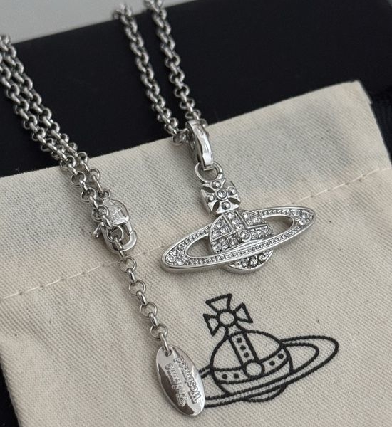 Vivienne Westhood Crystal Embellished Planet Pendant Necklace