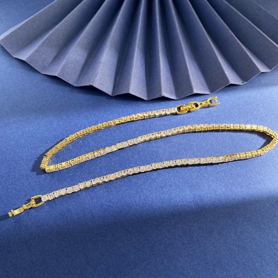 Swarovski Four Claw Rhinestone Row Necklace