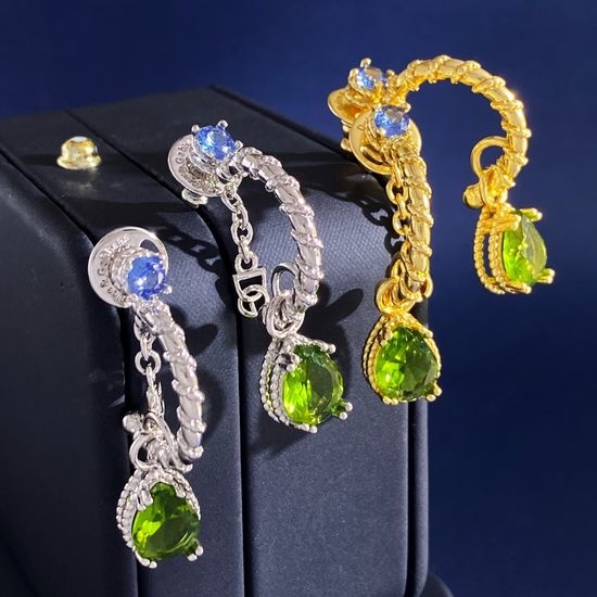 Dolce & Gabbana Twisted Drop Rhinestone Earrings