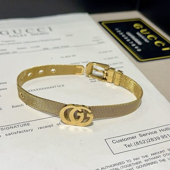 Gucci Classic Style Logo Engraved Bracelet