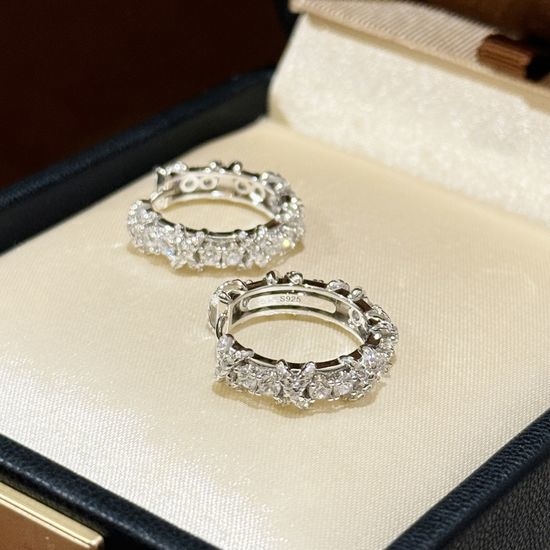 Tiffany & Co. Full Diamond Cross Gold Plated Earrings