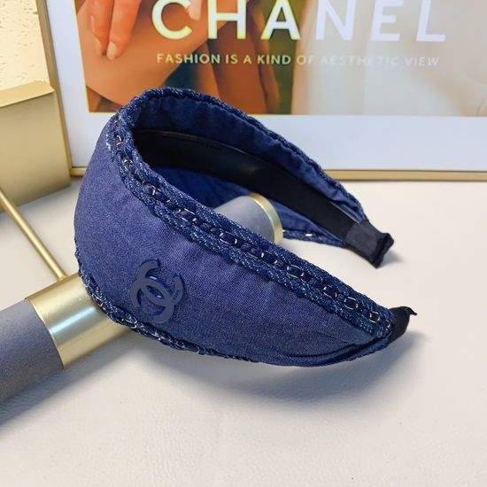 Chanel Denim Wide Hair Hoop Classic Luxury Headwear
