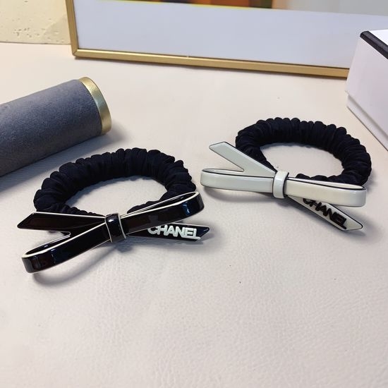 Chanel Acetate Bow Hair Scrunchie Elegant Hair Accessory