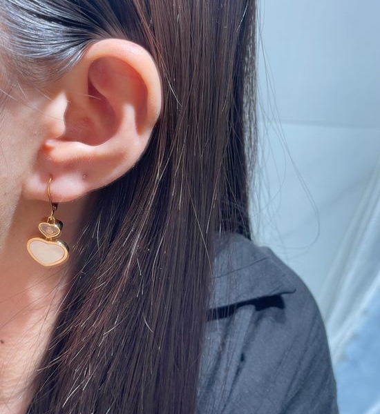 Chopard Zircon Inlaid Gold Plated Heart Earrings