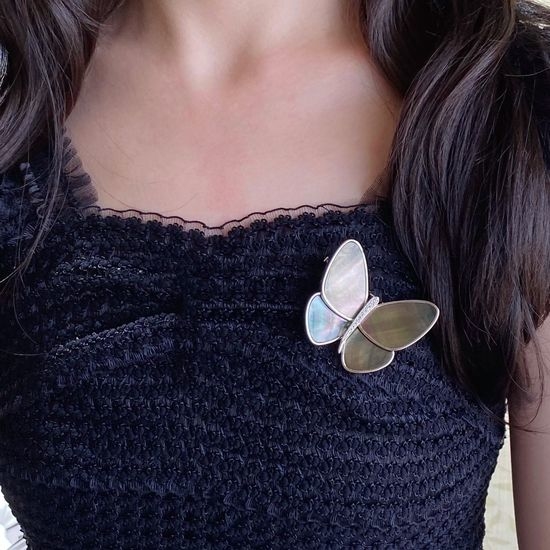 Van Cleef & Arpels VCA Natural Mother Of Pearl Butterfly Brooch