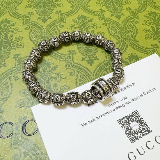 Gucci Vintage Distressed Double G Bracelet