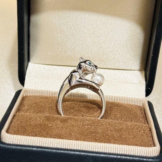 Cartier Leopard Pearl Inlaid Adjustable Ring
