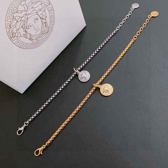 Versace Vintage Distressed Head Pendant Bracelet