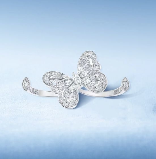 De Beers Butterfly Diamond Inlay Ring