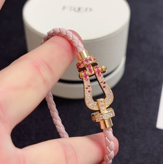 Fred Stylish Enamel Leather Rope Bracelet