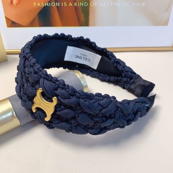 Celine Woven Titanium Steel Logo Hair Hoop