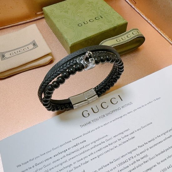 Gucci Retro Leather Braided Wrist Band