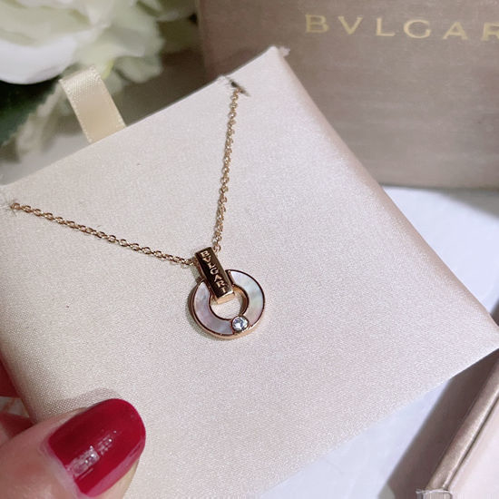 Bvlgari Adjustable Natural Stone Lucky Coin Necklace