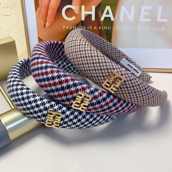 Miu Miu Houndstooth Pattern Headband